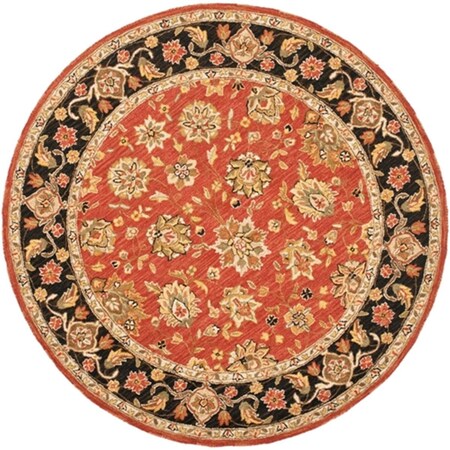 Safavieh Chelsea 5.5 ft. x 5.5 ft. Hand Hooked Round Rug - Rose-Black HK505C-5R